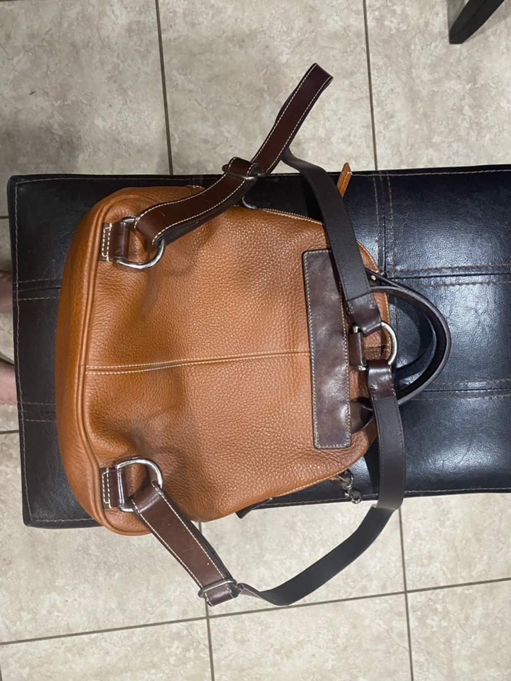 Vintage 2003 Dooney and Burke All Weather Leather 2 Mini Backpack - Picture 2 of 10